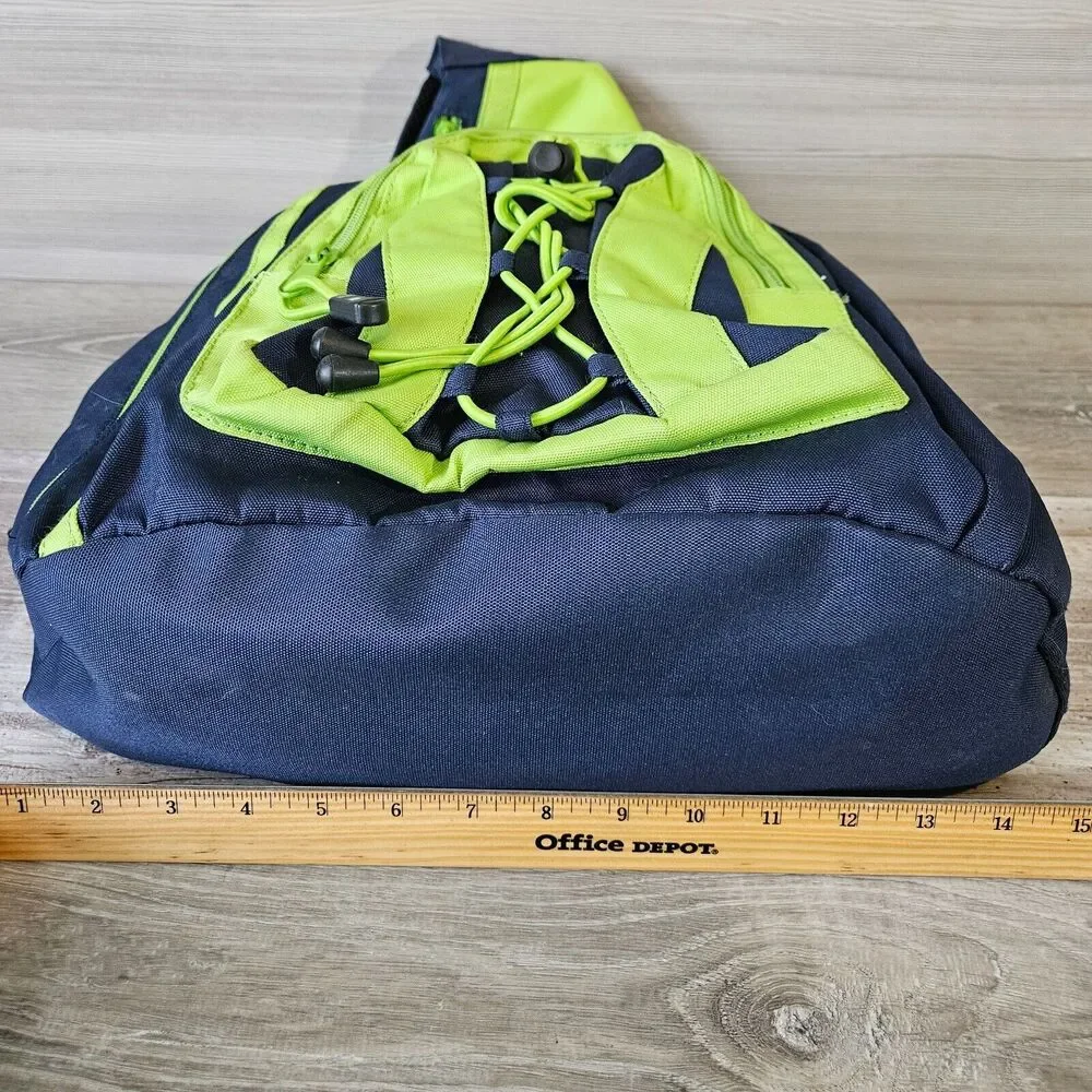Tommy Hilfiger‎ Logo Blue Lime Green Crossbody Sling Ergo Bag Backpack Vintage